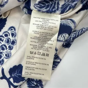 Free People‎ Tommie Knit Top blue white floral sz S thumbnail 6