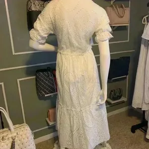 Collection by cezele 100% Cotton Eyelet Ruffle Summer Casual Dress SZ M. L-14 thumbnail 4