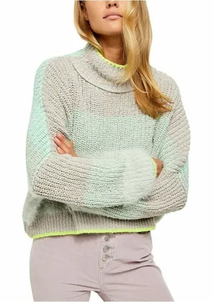 Free People Sunbrite Mock Neck Sweater Women's XL Cozy‎ Knit Pullover thumbnail 1