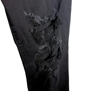 Judy Blue Distressed Boyfriend Jeans Size 13/31 Black Denim Relaxed Fit Stretchy thumbnail 3