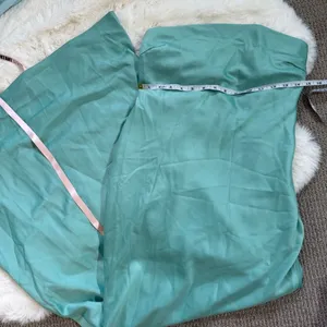 House of CB Strapless Bodycon Satin Maxi Dress M - Aqua thumbnail 4