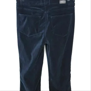 Paige High Rise Bootcut Pants Zip Fly & Button Closure Deep Navy Velvet Size 27 thumbnail 11