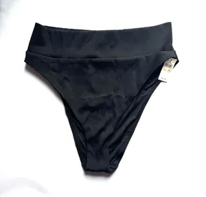 NEW Aerie Black High Cut Cheeky Ribbed Bikini Bottom thumbnail 5