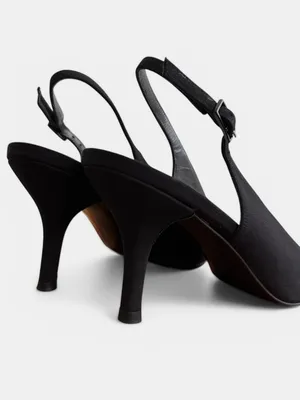STUART WEITZMAN Vintage Classic Slingback Pointed Toe Kitten Heels Black Sz. 8 thumbnail 4