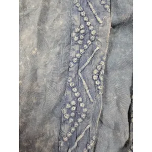 Lola P Mineral Wash Blue Rayon Cardigan Duster Made in India Size Large thumbnail 2
