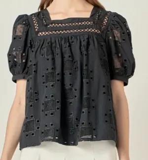 English Factory Square Neck Embroidered Top thumbnail 3