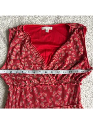 Max Studio Red Floral Tiered Maxi Stretch Dress Sleeveless Stretchy Boho thumbnail 3