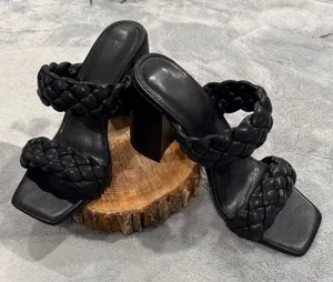 Chic Black Braided Women's Heels thumbnail 1