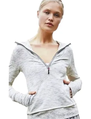 Free People Movement Markie Quarter Zip Hoodie Size M Heathered Gray thumbnail 1