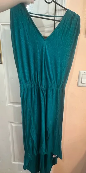 Teal V-Neck Dress thumbnail 1