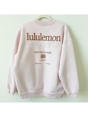 Lululemon Heavyweight Fleece Pullover Tennis Club Strawberry Milkshake Sz Small thumbnail 2