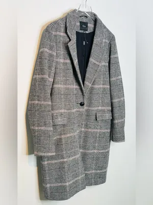 Rails Anders Charcoal Plaid Pink Wool Blend Coat thumbnail 7