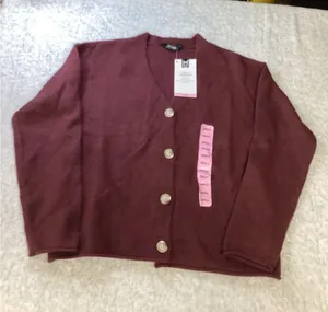 Member's Mark Womens V-Neck Cardigan Burgundy Wine‎ Relaxed Fit Soft Knit Small thumbnail 1