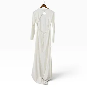 Lulus Eloquent Endearment White Long Sleeve Backless Maxi Dress size L thumbnail 4