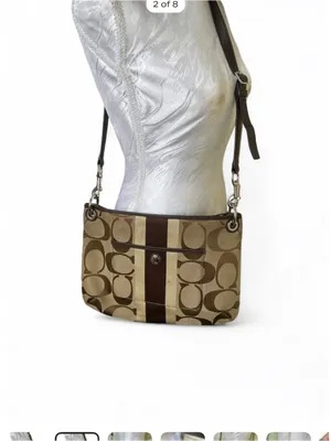 Coach Khaki and Brown Signature Canvas Crossbody Bag thumbnail 2