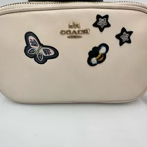 Coach CROSSBODY POUCH WITH SOUVENIR EMBROIDERY ( F25946) CHALK/LIGHT GOLD thumbnail 3
