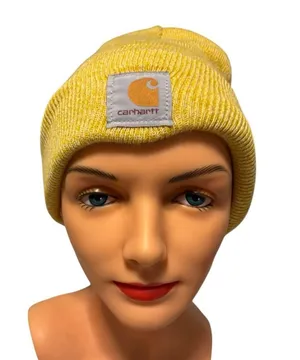 Carhartt Yellow/Gold Heathered Beanie Hat One Size Fall Winter Casual Utility thumbnail 1