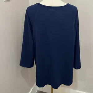 Lilly Pulitzer Skipper V-Neck Popover Tunic Navy‎ Blue Pockets Size Large thumbnail 3