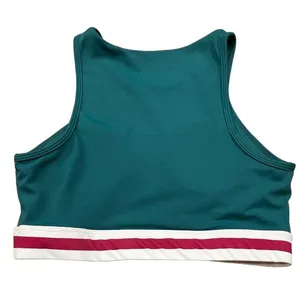 Wilo Teal Striped Band Sports Bra Size L Nwot thumbnail 4