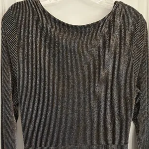 ROW-A‎ Metallic Pinstripe Faux Wrap Mini Dress Black Gold XXL Party Cocktail thumbnail 10