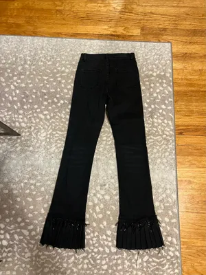 Blue Revival Beaded Hem Jeans Black Size 25 thumbnail 2