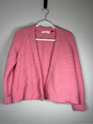 Sleeping On Snow By Anthropologie Pink Ribbed Fuzzy Open Cardigan S thumbnail 11