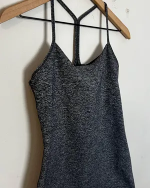 Lululemon - Power Pose Tank Heathered Black Athletic Workout Gyn Yoga Running Top thumbnail 4
