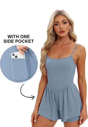 Amazon Blue athletic romper thumbnail 2