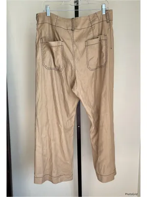 Anthropologie Colette Cropped Wide Leg Pants - Contrast Stitch 32 thumbnail 3