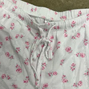 Vintage pointelle coquette rose floral ruffled pj pants thumbnail 3