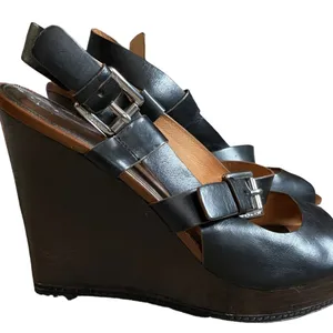 Coach Black Double Buckle Strappy Open Toe Platform Wedge Women’s Size 8 thumbnail 5
