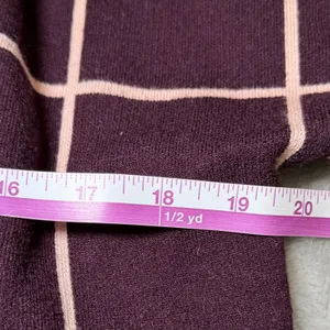 Nine West Womens Size Medium Burgundy Windowpane Plaid Long Cardigan Sweater thumbnail 8