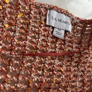 LA Hearts Isla Sparkle Twist Shrug Mauve Pink Metallic Crochet Bolero PacSun XS thumbnail 2