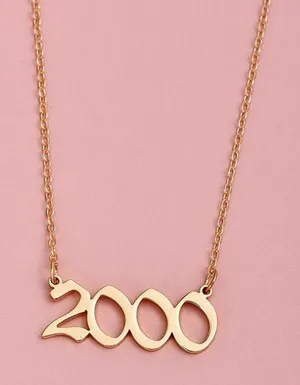 Yr 2000 Customizable Chain Necklace-birthday, anniversary, wedding date thumbnail 1