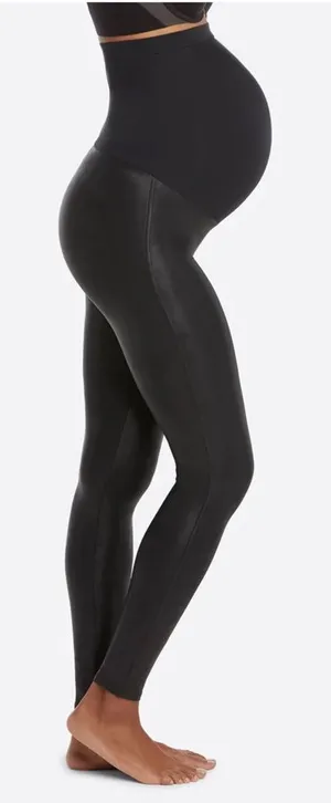 Spanx mama maternity faux leather leggings black XS NEW thumbnail 1