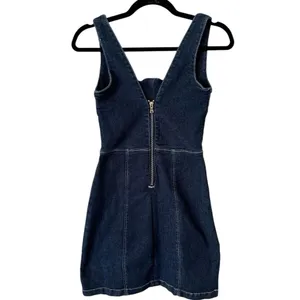 Tiger Mist Blue Denim Square Neck Sleeveless Sheath Mini Dress Size XS thumbnail 4