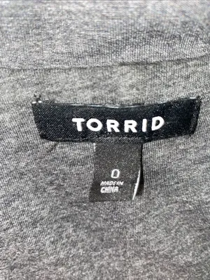 torrid Charcoal Gray Open-Front Blazer Cardigan thumbnail 2
