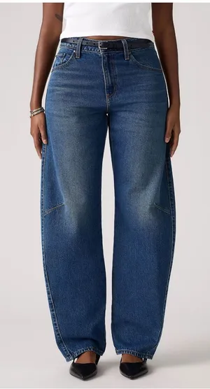 Levi’s Premium Baggy Dad Barrel Jeans Women 25x32 Dark Wash NWT 100% Cotton thumbnail 1