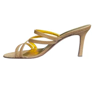 Vintage Heel Sandals Strappy Gold Metallic Ellen Tracy US 9 M 90s Casual Formal thumbnail 3
