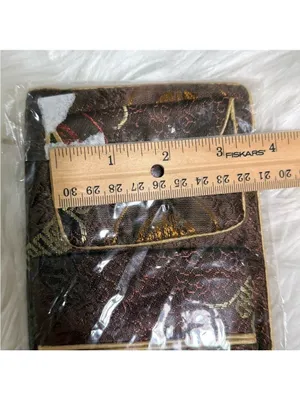 Japanese Brocade Silk Pouches Brown With Gold Accents Set of 3 New thumbnail 9