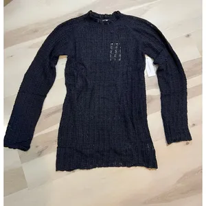 Anthropologie NWT Medium Rumored Black Beyond the Sea Fishnet Knit Mini Dress thumbnail 10