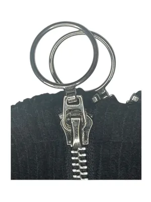 Deadstock: new Valfre ꥟ Lasso Mini Skirt ꥟ Black ꥟ Silver Zippers All Over ꥟ M ꥟ thumbnail 13