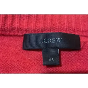 J. Crew 100% wool womens‎ red sweater with zip up sides size XS *flawed* thumbnail 2