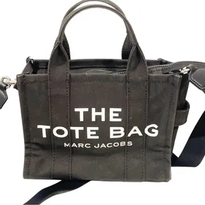 Marc Jacobs Women's The Small Tote Bag Black Canvas Crossbody Strap thumbnail 1