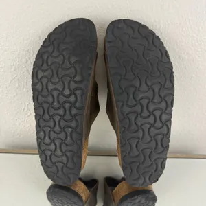 EASTLAND Vintage 90s Womens Brown Leather Dual Strap Buckle Slip On Sandals thumbnail 9
