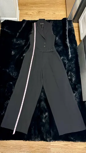ZARA Black Sleeveless Oversized Vest Jumpsuit thumbnail 3