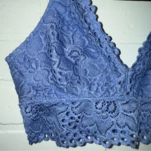 Aerie Lace Pullover Wireless Lined Bralette in Blue thumbnail 3