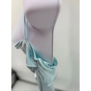 Bardot Astrid Midi Slip Dress Aqua Asymmetric Drape Neck Size M thumbnail 8