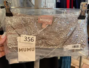 Show Me Your Mumu Womens Micro Tube Top Silver Confetti Sequined Strapless M NEW thumbnail 1