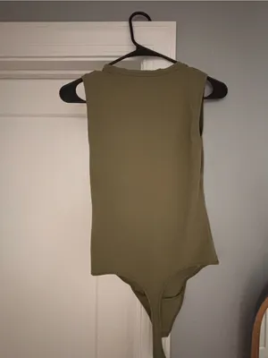 Abercrombie & Fitch Olive Green Sleeveless Bodysuit thumbnail 3